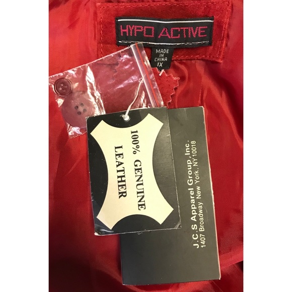 Hypo Active Red Leather Lined Coat NWT - Picture 4 of 5